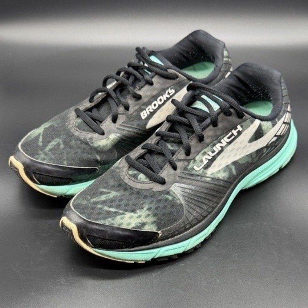 Brooks Running Shoes Womens 10.5 Launch 3 Black Green Tie Dye 1202061B071